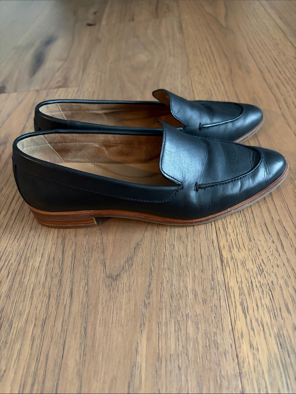 A2 By Aerosoles Black Leather Women's Loafers